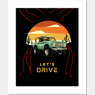 Let’s drive travelling retro Posters and Art